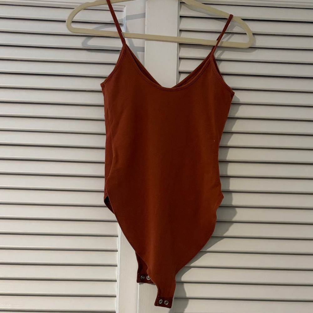 Spaghetti Strap Rust Bodysuit - image 3